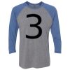 Unisex Triblend Three-Quarter Raglan T-Shirt Thumbnail